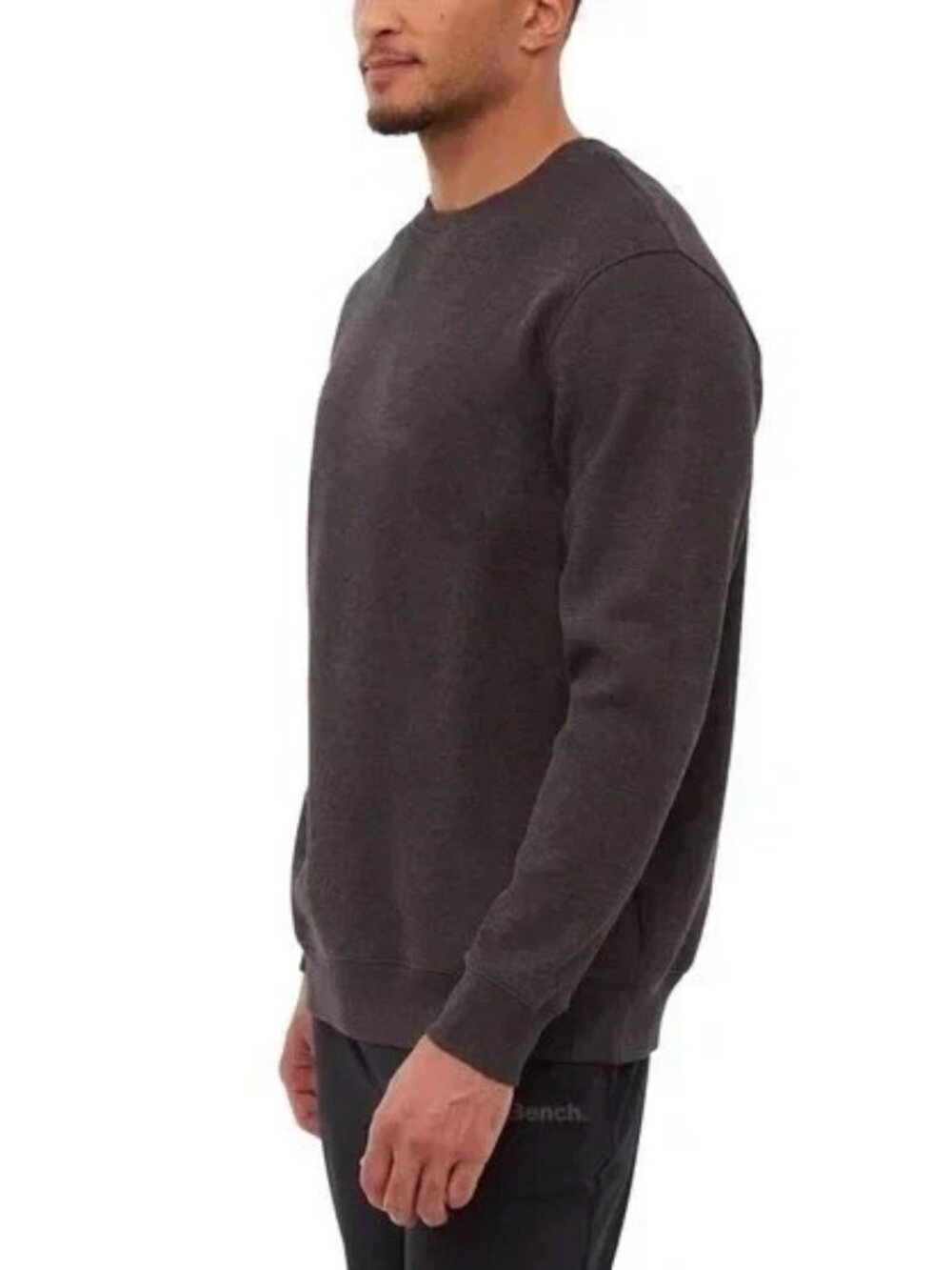 Bench Men's Thermal Fleece Crewneck Sweatshirt, Dark Gray, Size M